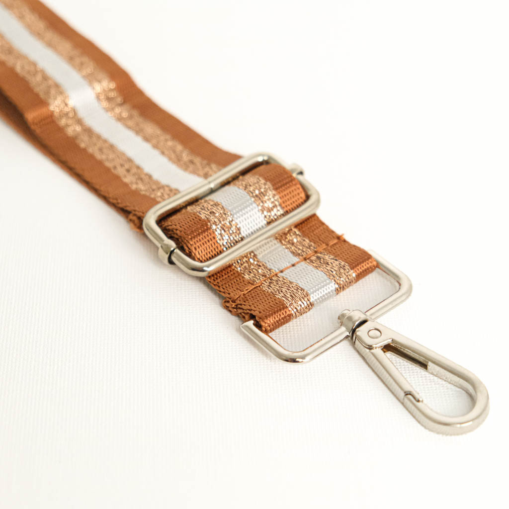 Tricolor Lurex Shoulder Bag in Terracotta - Maison Klem